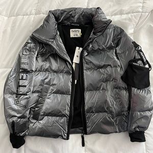 Attention fluffy down jacket